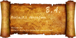Balajti Anzelma névjegykártya
