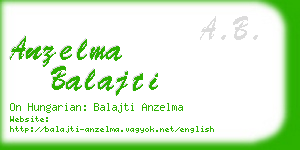 anzelma balajti business card